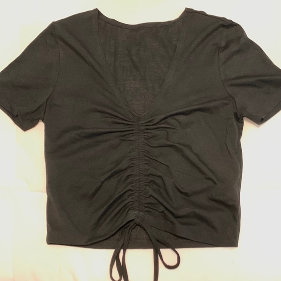 drawstring front cropped tee - Picture 2 of 3
